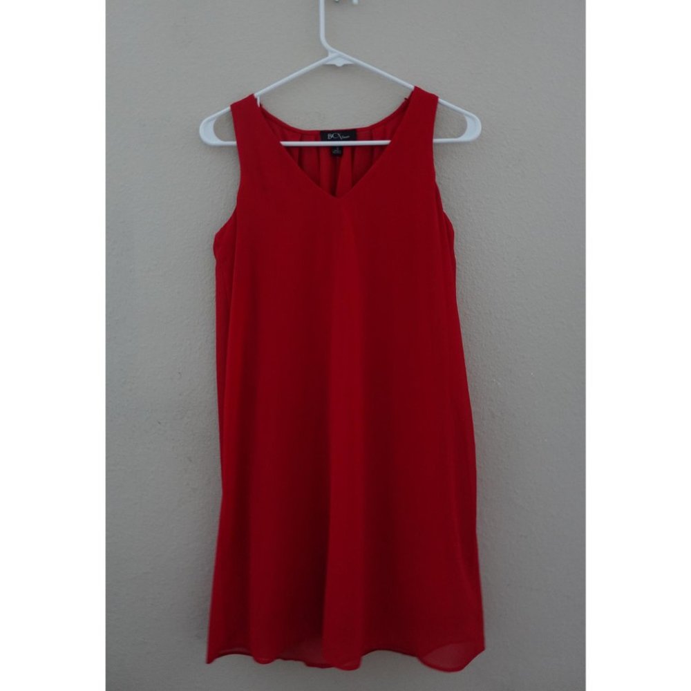 Junior's Red Ruffled-Back Dress